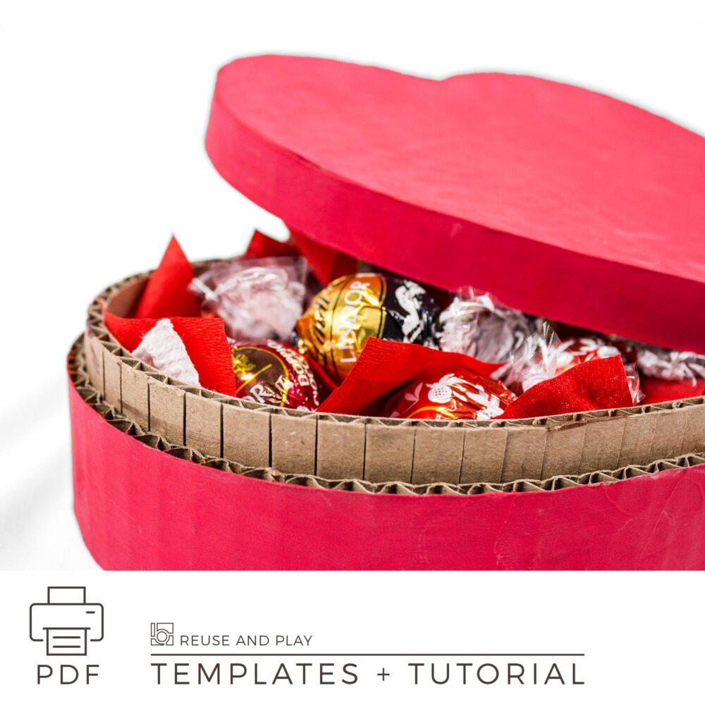 Heart Shaped Box Template for cardboard craft