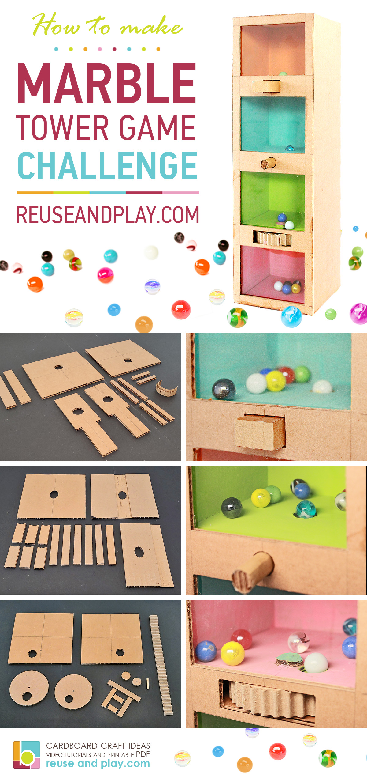 Marble Run DIY game out of cardboard