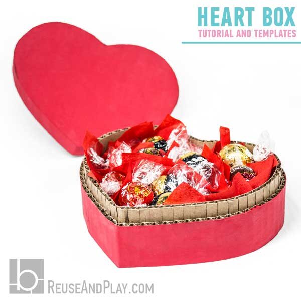 Heart-shaped gift box with candies