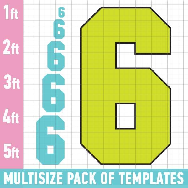 Giant Number Six Template