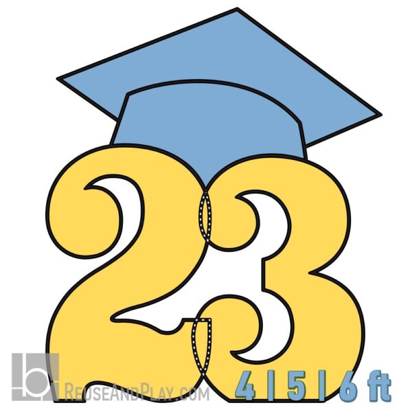 23 Graduation balloon mosaic template with a mortarboard hat