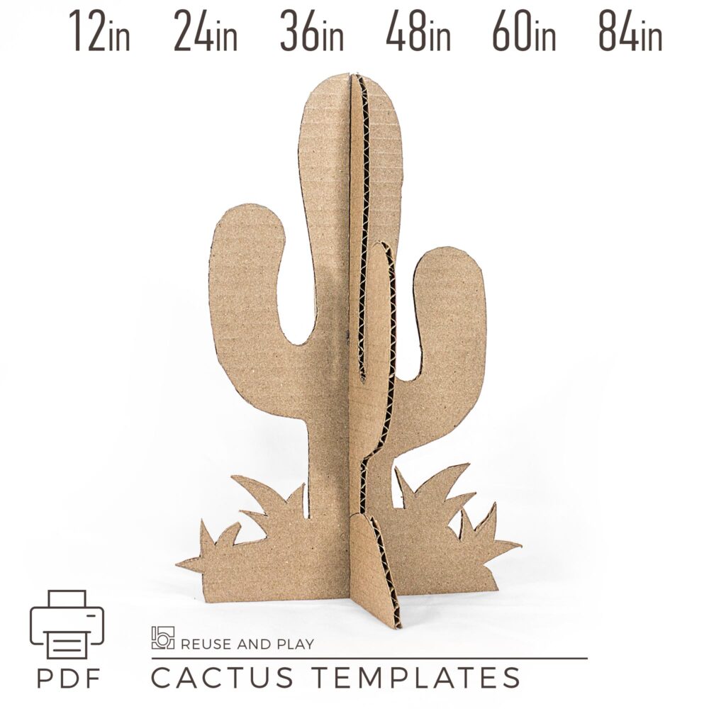 Cactus standee templates for making cactus photo props