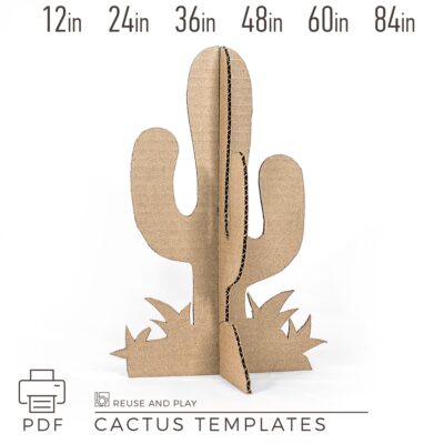 Cactus standee templates for making cactus photo props
