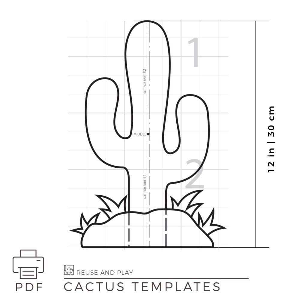 Cactus standee templates for making cactus photo props