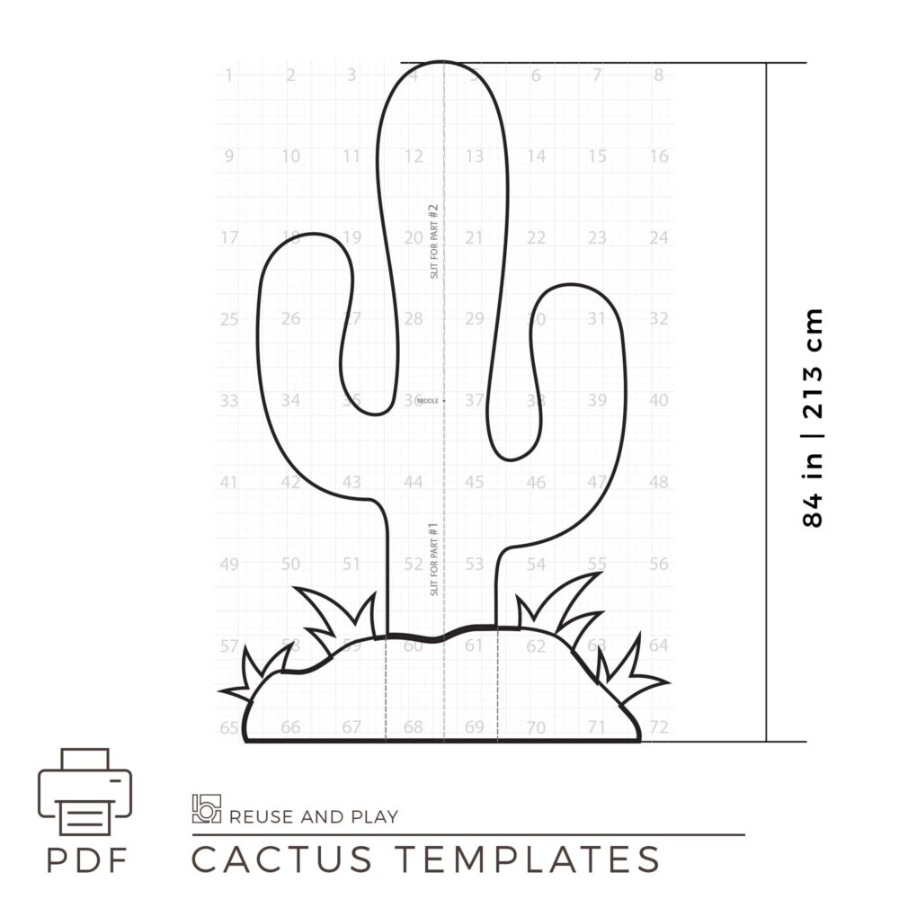 Cactus standee templates for making cactus photo props
