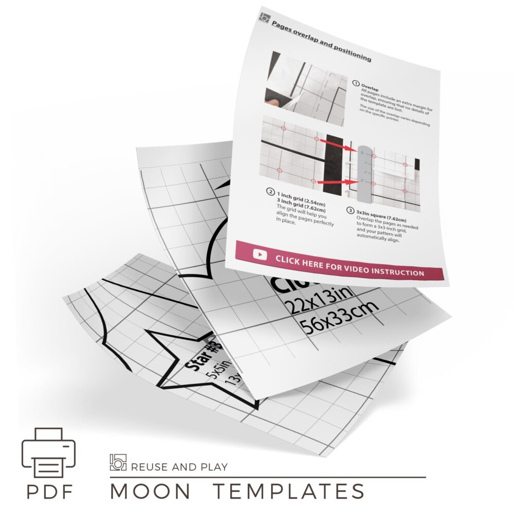 Crescent Moon Photo Booth Prop – Large DIY Template Set