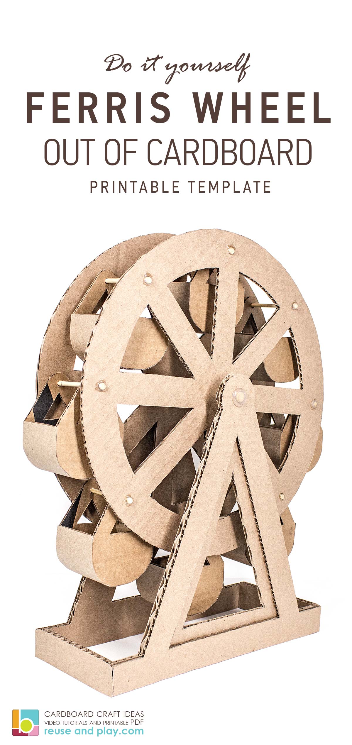 Functional Ferris Wheel Cake Topper Template