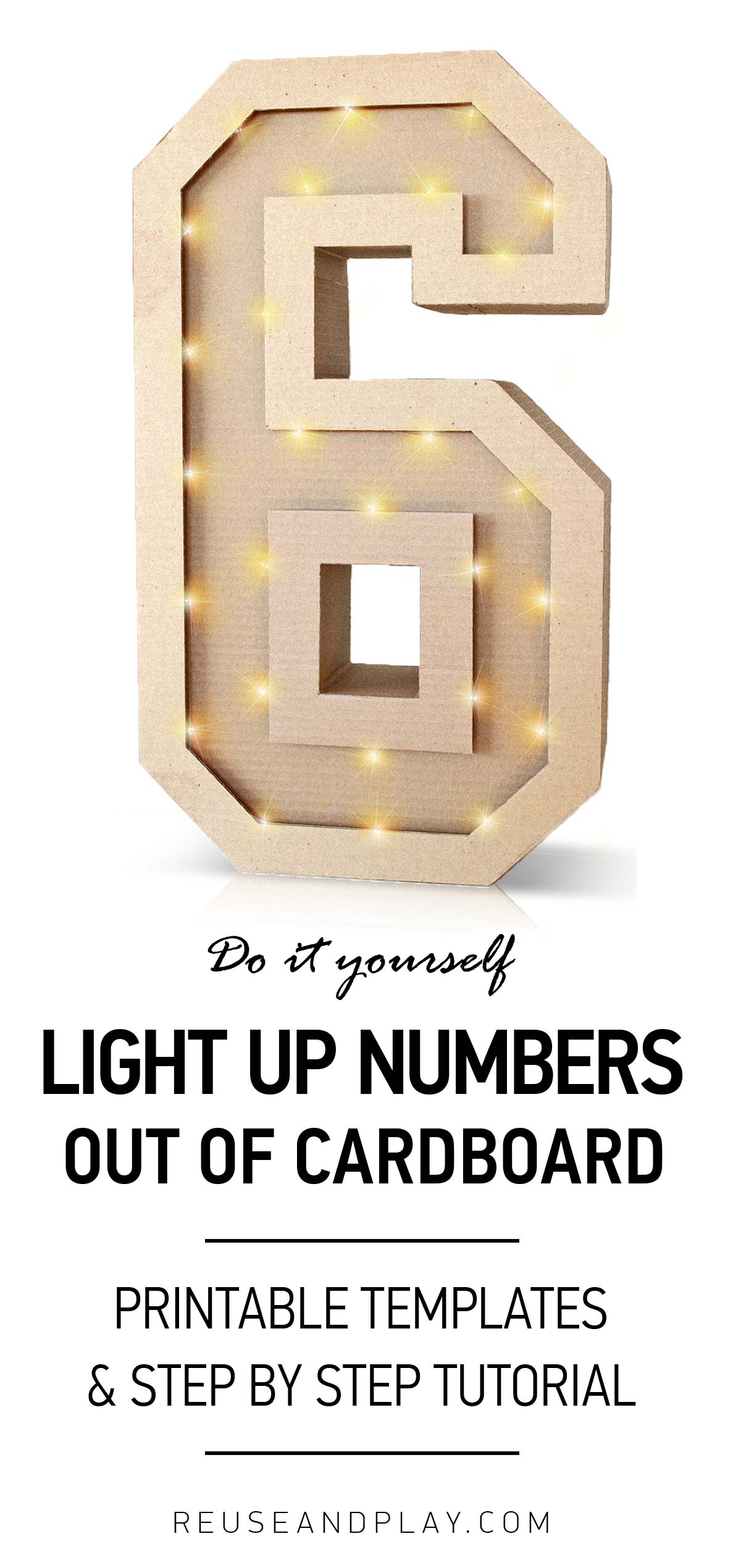 Giant Light up Numbers PDF templates and Tutorial