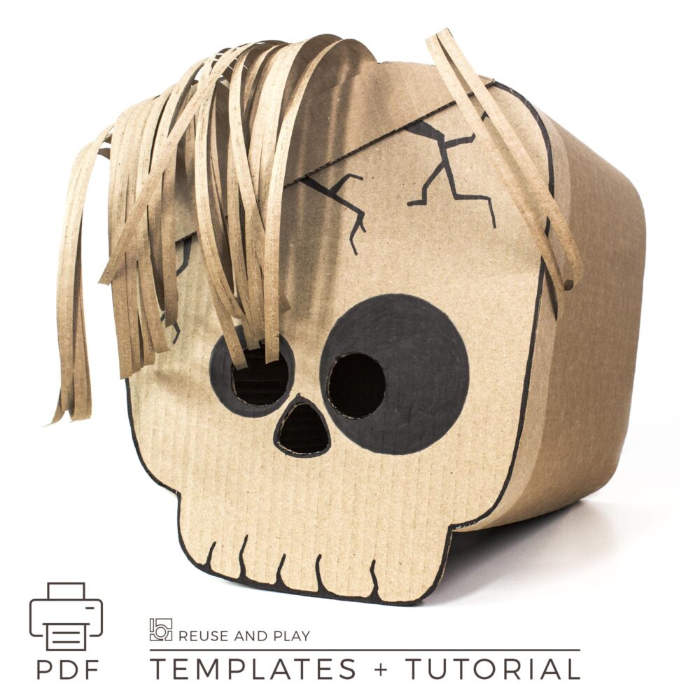 Skeleton Kids Halloween helmet from cardboard
