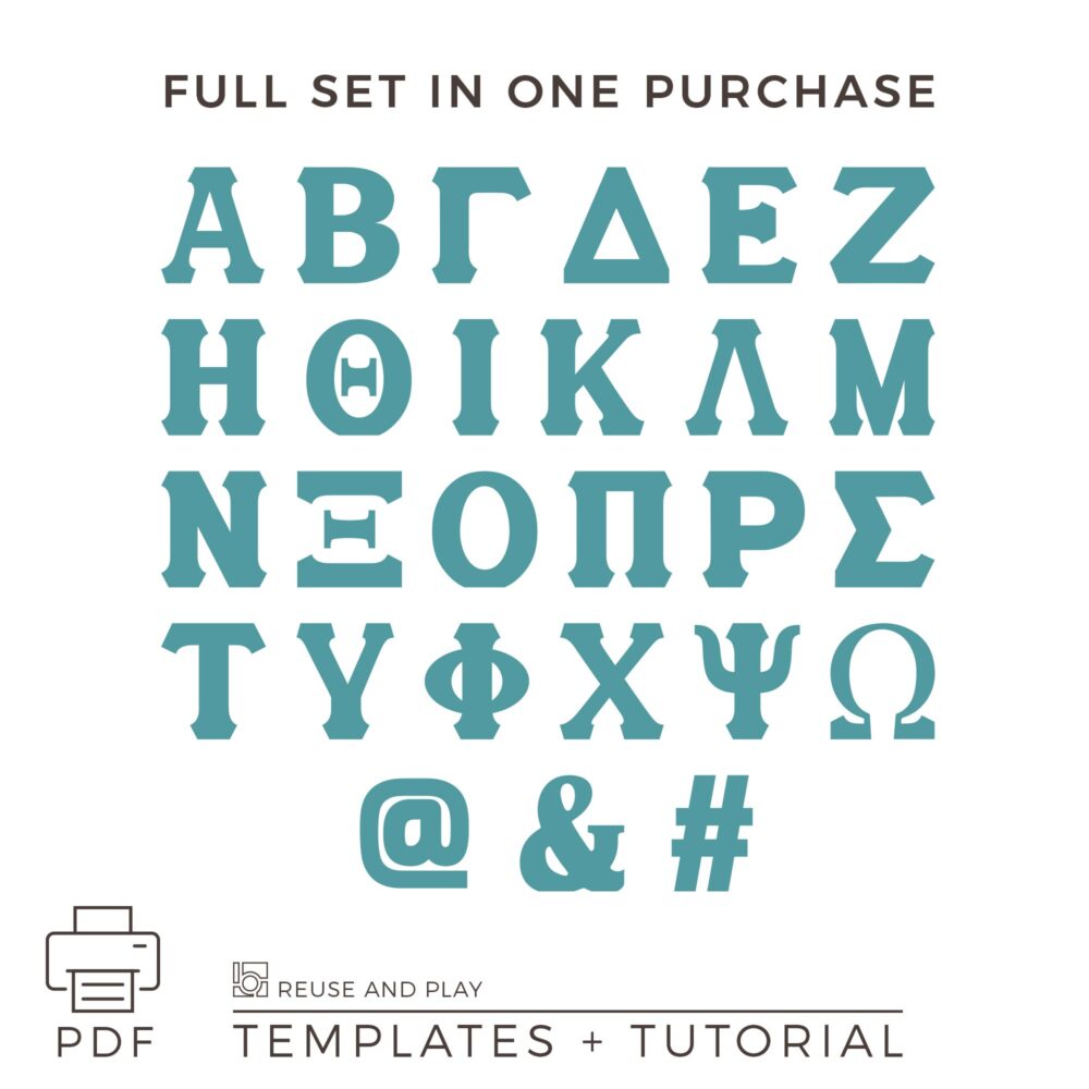 Giant Greek Letters Templates
