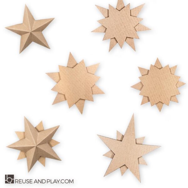 Customizable 3D star template for home decor