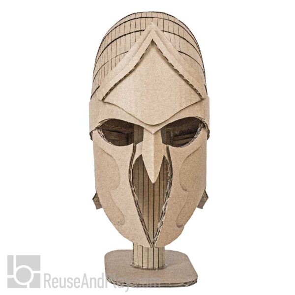 knight's helmet with this DIY pattern and tutorial Front view