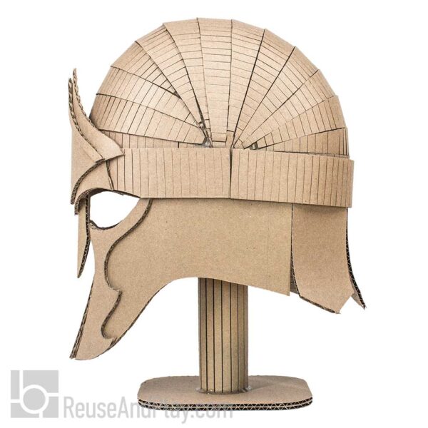 knight's helmet with this DIY pattern and tutorial Side view