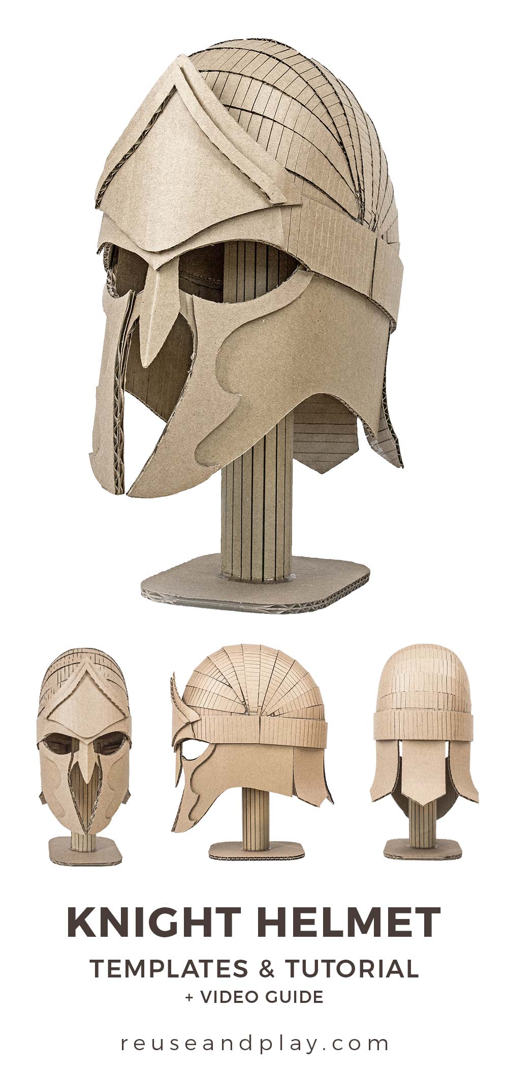 Knight Helmet: DIY Barbute Helmet templates and tutorial