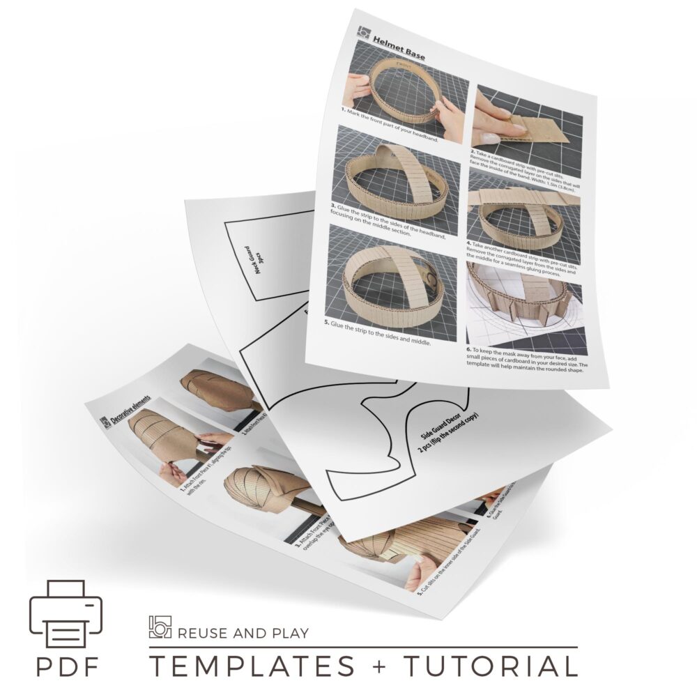 knight's helmet with this DIY pattern and tutorial Front view