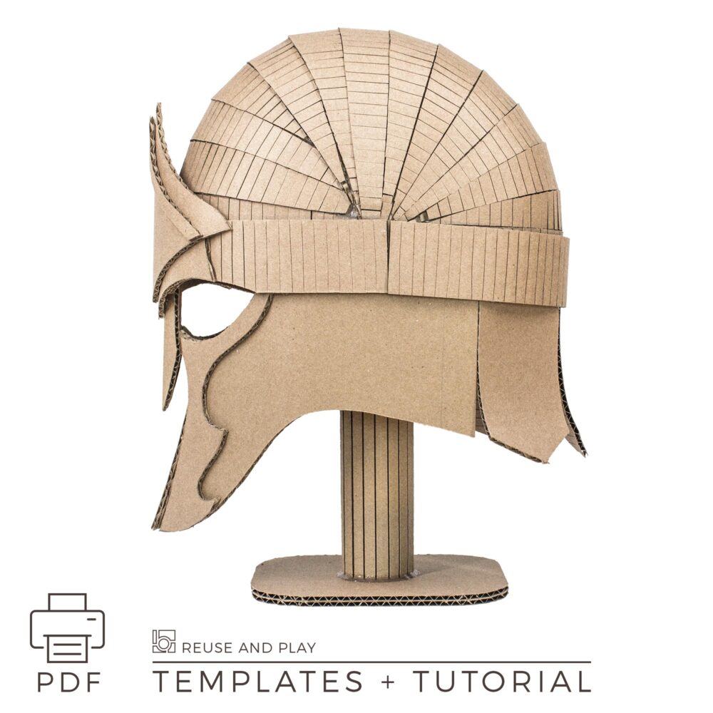 knight's helmet with this DIY pattern and tutorial Front view