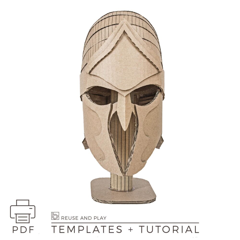 knight's helmet with this DIY pattern and tutorial Front view