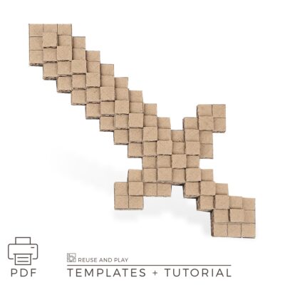 Pixel sword from cardboard Template