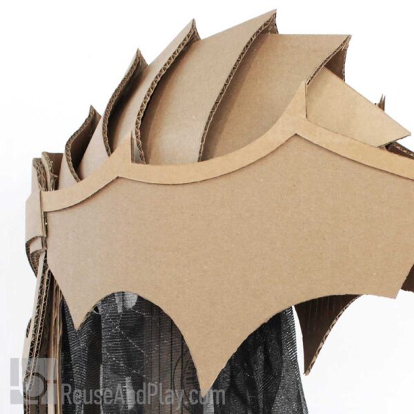 Skull helmet from cardboard back side