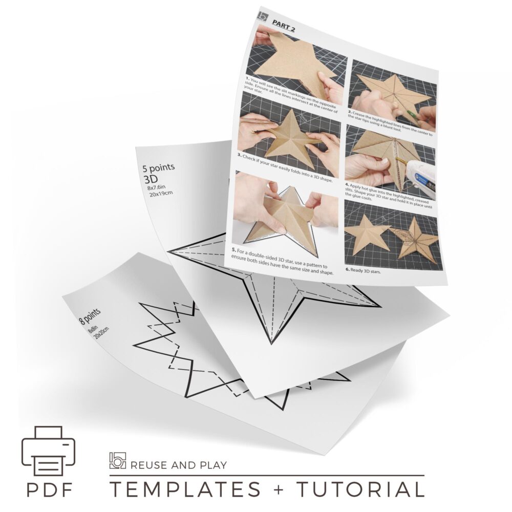3d star template and step-by-step star model tutorial