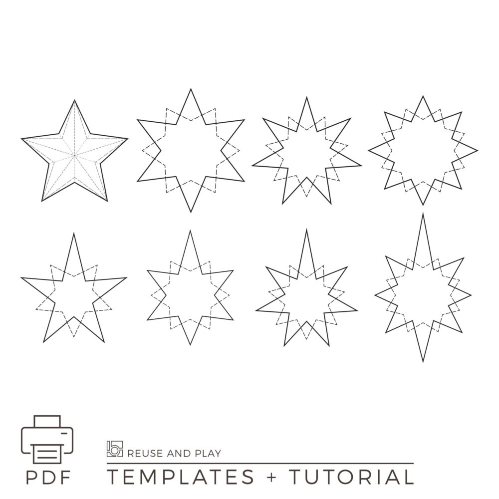 3d star template and step-by-step star model tutorial
