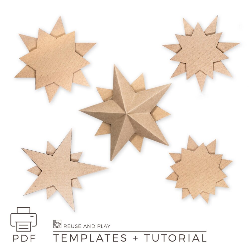 3d star template and step-by-step star model tutorial