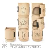 Cardboard playset tower with personalized toy storage boxes DIY template