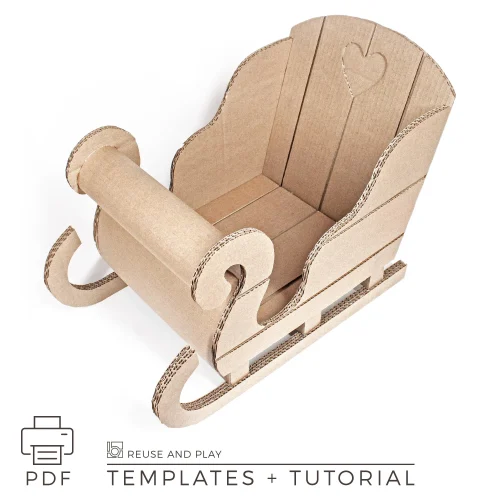 cardboard sleigh template DIY Santa sleigh assembled from corrugated cardboard
