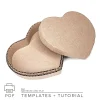 heart shaped cardboard box with lid DIY template finished box