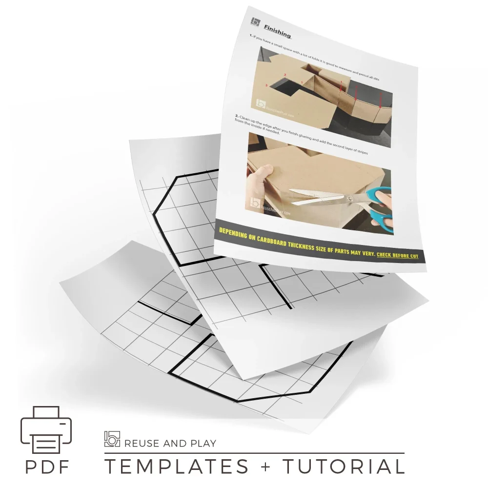 printable cardboard number template PDF tutorial instructions pages