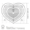 heart box template printable PDF grid layout for cutting cardboard