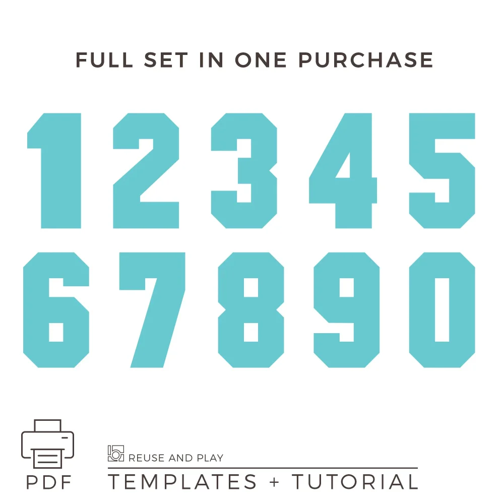 cardboard number templates full set 0 to 9 printable DIY numbers