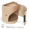Cardboard toy storage box with opening door DIY playset template