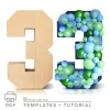 cardboard number balloon decoration birthday party large number display