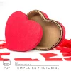 side view of heart shaped cardboard box showing wall thickness