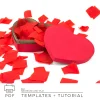 heart shaped box with red paper confetti decoration DIY idea