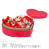 heart shaped box filled with chocolates gift packaging DIY