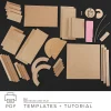 Pre-cut cardboard pieces and parts prepared for assembling a DIY treasure chest project